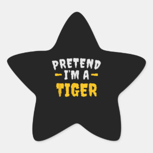Funny Pretend Im Tiger Lazy Halloween Costume Star Sticker