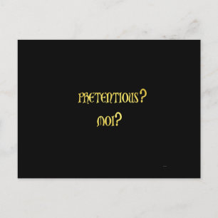 Funny Pretentious Joke Postcard