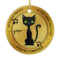 Funny Pretty Black Kitty Gold Christmas