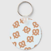 Funny Pretzel Button Keychain