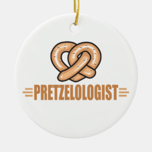 Funny Pretzel Lover Ceramic Tree Decoration