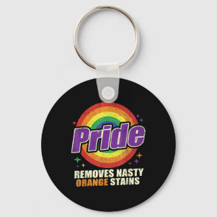 Funny Pride Removes Nasty Orange Stains Retro Lgbt Key Ring