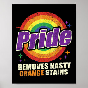 Funny Pride Removes Nasty Orange Stains Retro Lgbt Poster