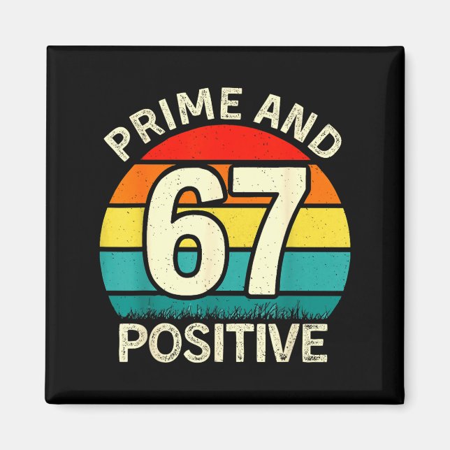 Funny Prime Positive 67 Math Teacher 6 7 Numbers M Magnet (Front)
