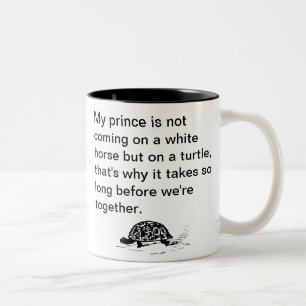 Funny Prince on a Turtle Mugs