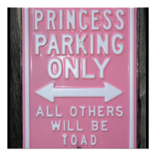 Funny Princess Parking Only sign