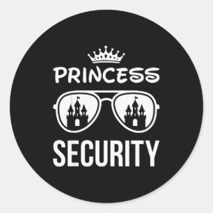 Funny Princess Security Design Castle Sungles Fami Classic Round Sticker