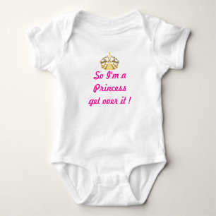 Funny princess text baby bodysuit