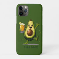 funny print with a green cartoon avocado character