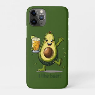 funny print with a green cartoon avocado character iPhone 11 pro case