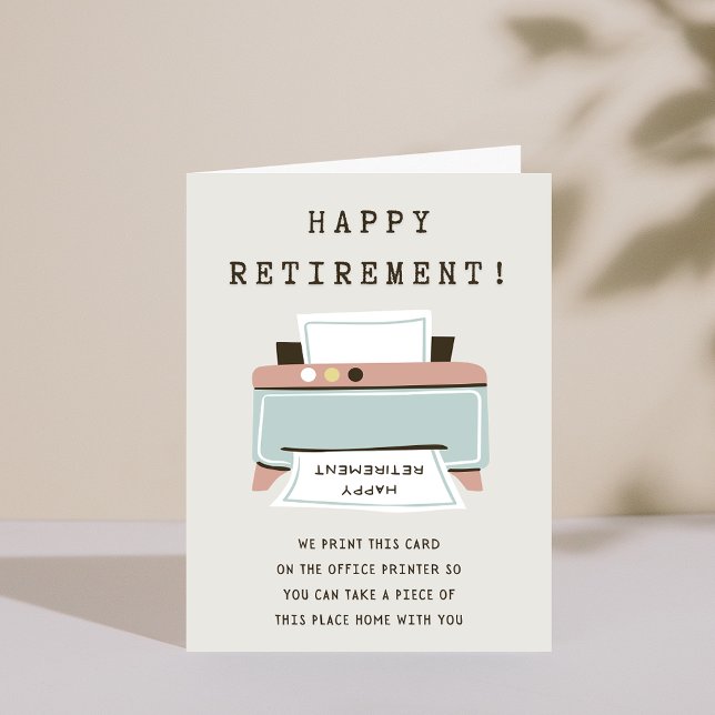 Funny Printer Happy Retirement Card (Funny Printer Happy Retirement Card)