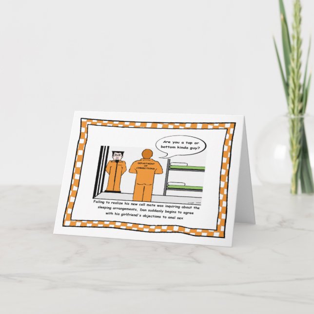 Funny Prison Greeting Card (Front)