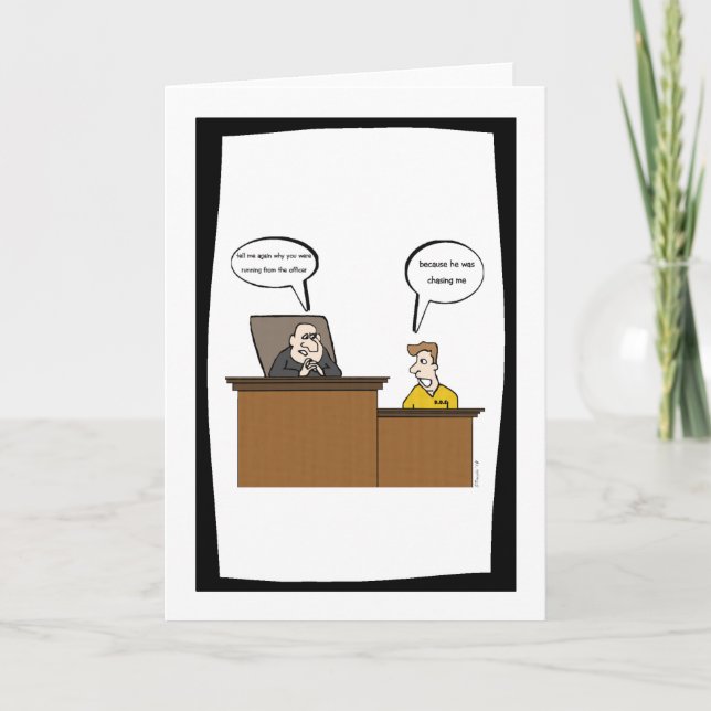 Funny Prison Greetings Card (Front)