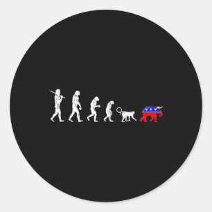 Funny Pro-democrat Anti-republican Devolution  Classic Round Sticker