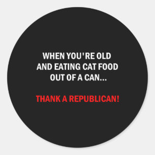 Funny Pro-democrat Anti-republican Political Classic Round Sticker