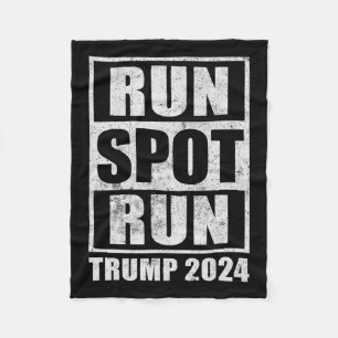 Funny Pro Trump 2024 Run Spot Run Trump Kamala Deb Fleece Blanket