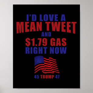 Funny Pro Trump Supporter Id Love A Mean Tweet Gas Poster