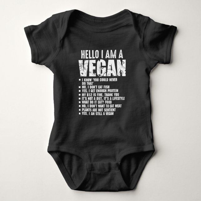 "Funny Pro Vegan Activism Gym Athlete Veganism " Baby Bodysuit (Front)