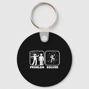 Funny Problem Solved Rock Climbing Theme Key Ring