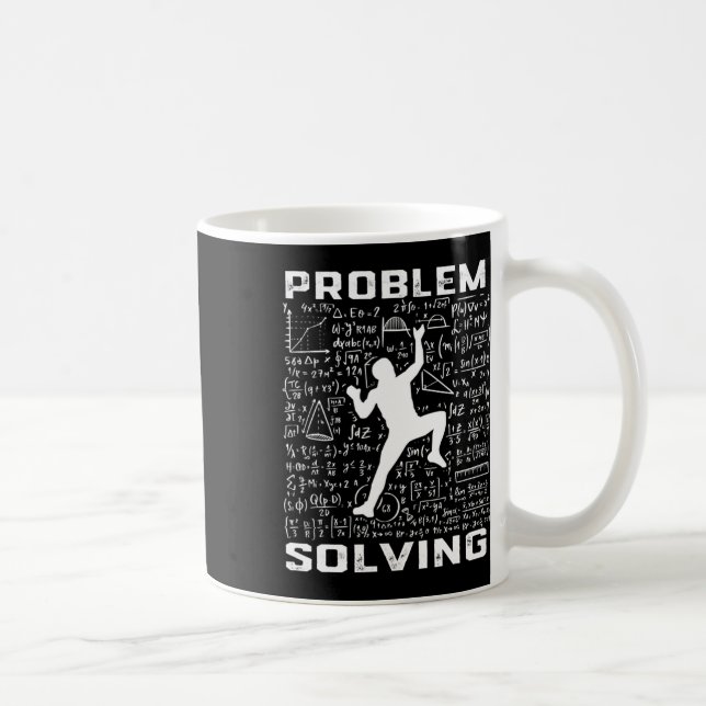 Funny Problem Solving Climber Rock Climbing Boulde Coffee Mug (Right)
