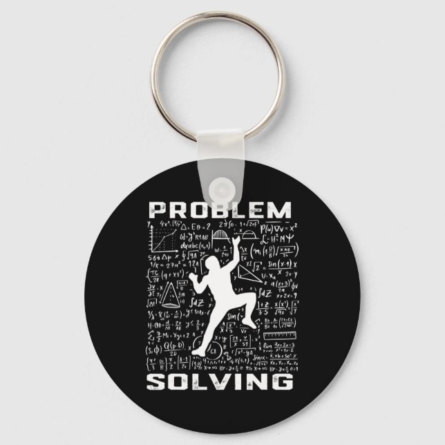 Funny Problem Solving Climber Rock Climbing Boulde Key Ring (Front)