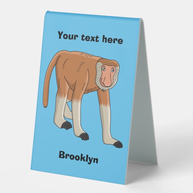 Funny proboscis monkey cartoon illustration (Front)