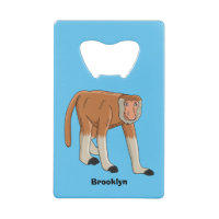 Funny proboscis monkey cartoon illustration