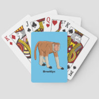Funny proboscis monkey cartoon illustration