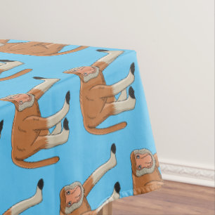 Funny proboscis monkey cartoon illustration tablecloth