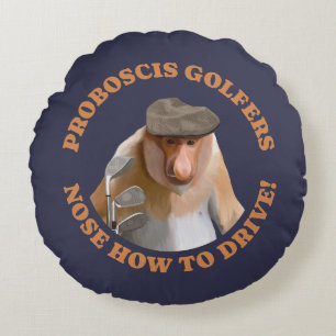 Funny Proboscis Monkey Golf Lovers  Round Cushion