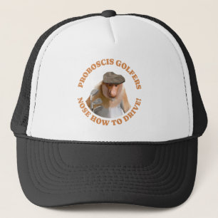 Funny Proboscis Monkey Golf Lovers Trucker Hat