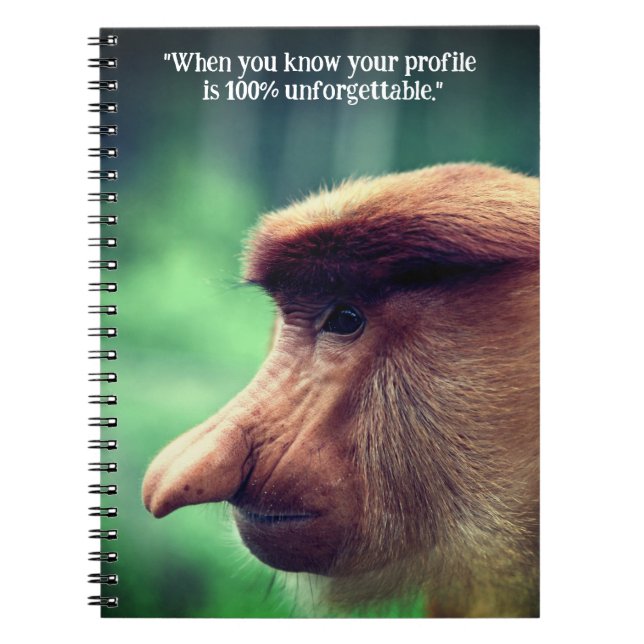 Funny proboscis monkey notebook (Front)