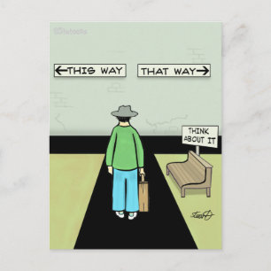 Funny Procrastination Cartoon Postcard