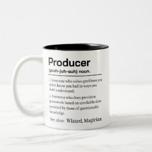 Funny Producer Definition Two-Tone Coffee Mug
