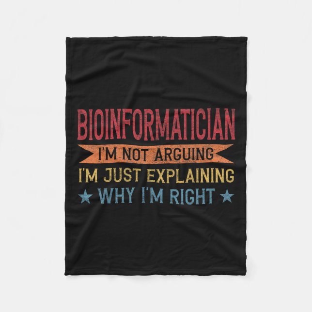 Funny Profession Quote Bioinformatician  Fleece Blanket (Front)