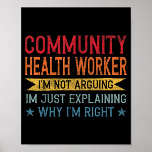 Funny Profession Quote Community Health Worker  Poster