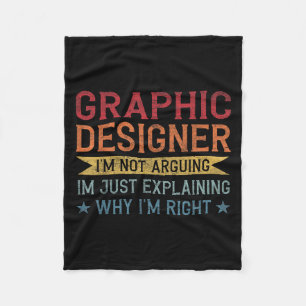 Funny Profession Quote Graphic Designer Fleece Blanket