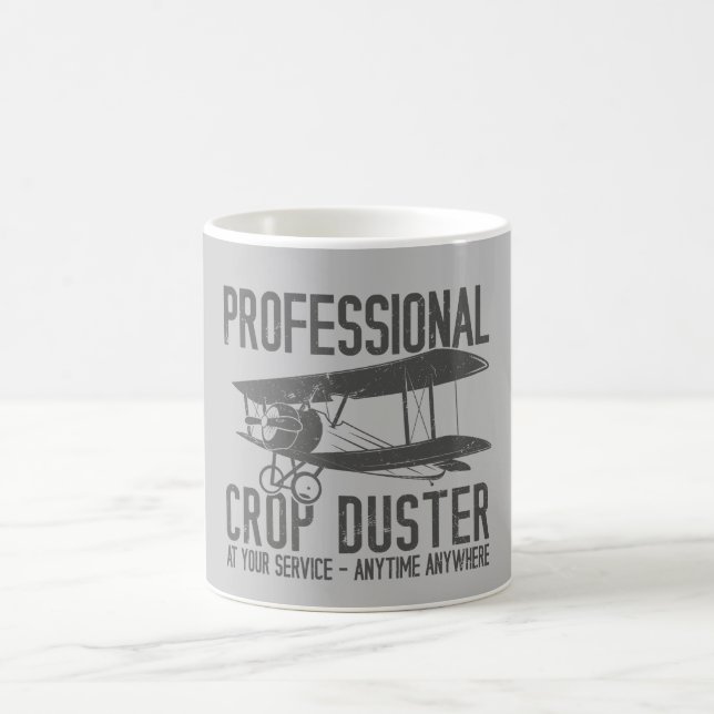 Funny Professional Crop Duster Fart Joke Gift Coffee Mug (Center)