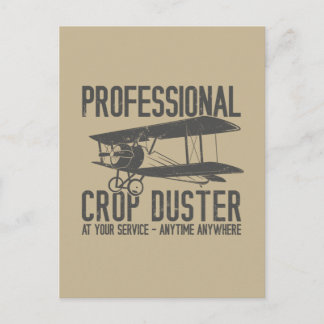 Funny Professional Crop Duster Fart Joke Gift Postcard
