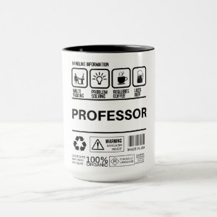 Funny Professor Handling Information Mug