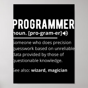 Funny Programmer Code Developer Meaning Definition Poster