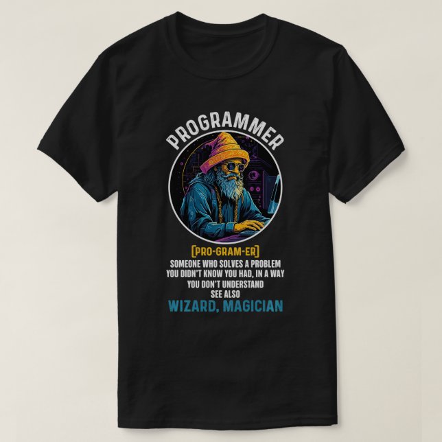 Funny Programmer Definition Coding Tech Software E T-Shirt (Design Front)
