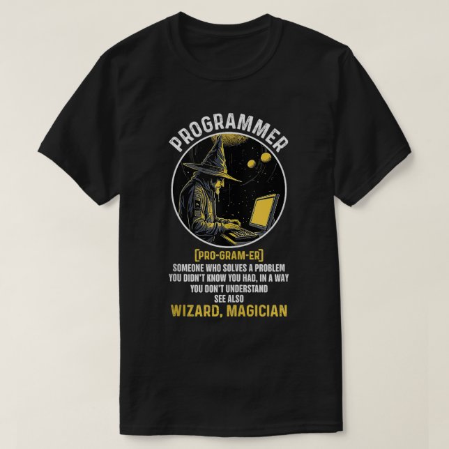 Funny Programmer Definition Computer Science And C T-Shirt (Design Front)