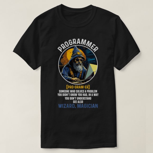 Funny Programmer Definition Information Technology T-Shirt (Design Front)