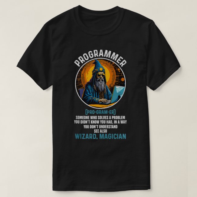 Funny Programmer Definition Techie Software Develo T-Shirt (Design Front)
