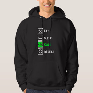 Funny Programmer Eat Sleep Code Repeat Hoodie