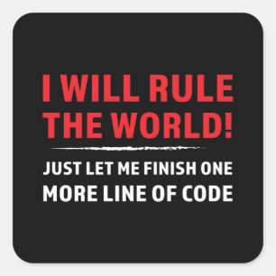Funny Programmer Gift for Software Dev Square Sticker