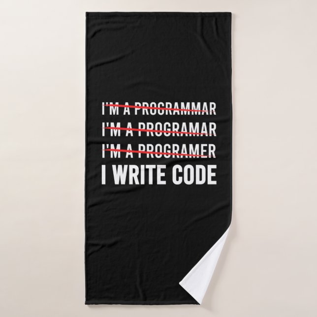 Funny Programmer I Wite Code Bath Towel (Bath Towel)