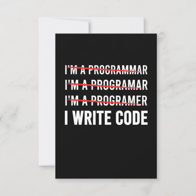 Funny Programmer I Wite Code RSVP Card (Front)