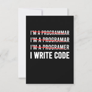 Funny Programmer I Wite Code RSVP Card